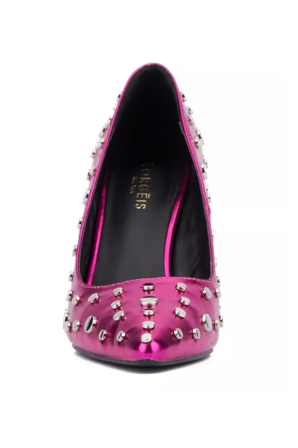 Pink Studded Pointed Toe High Heel Pumps