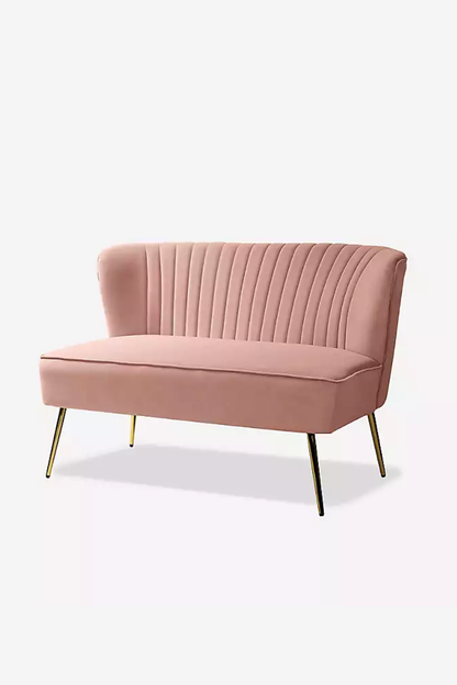 Pink Velvet Monica Loveseat