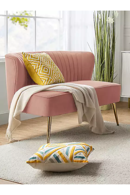 Pink Velvet Monica Loveseat