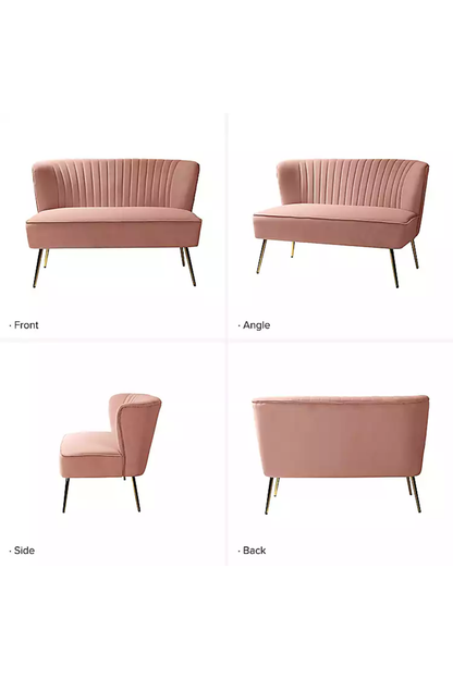 Pink Velvet Monica Loveseat