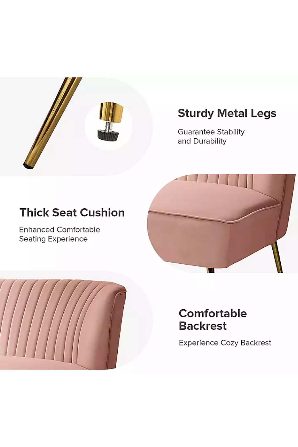 Pink Velvet Monica Loveseat