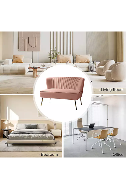 Pink Velvet Monica Loveseat