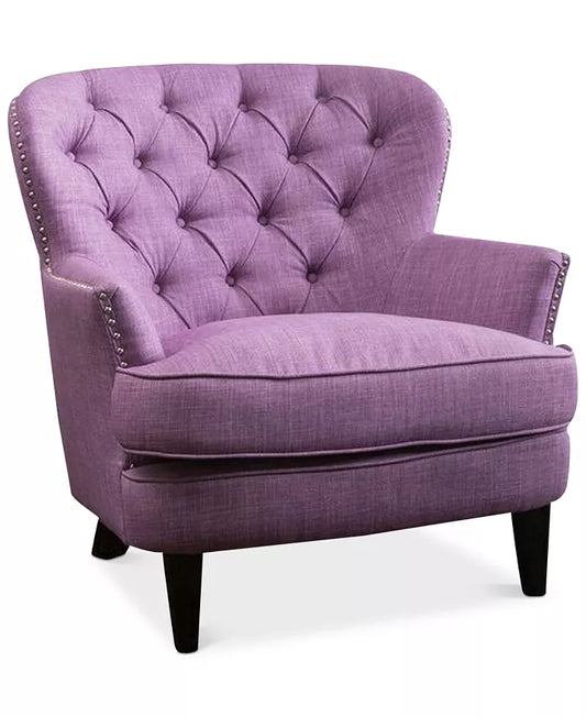 Light Purple Olynda Club Chair – Tufted with Nailhead Trim