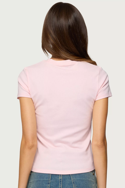 Pink Leopard Star Graphic T-Shirt