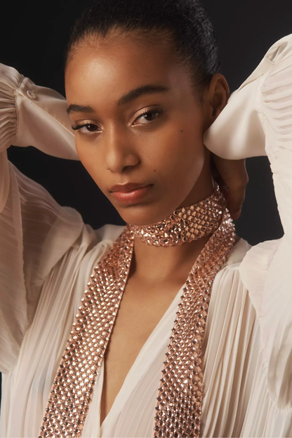 Rose Gold Sequin Skinny Scarf