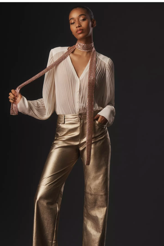 Rose Gold Sequin Skinny Scarf